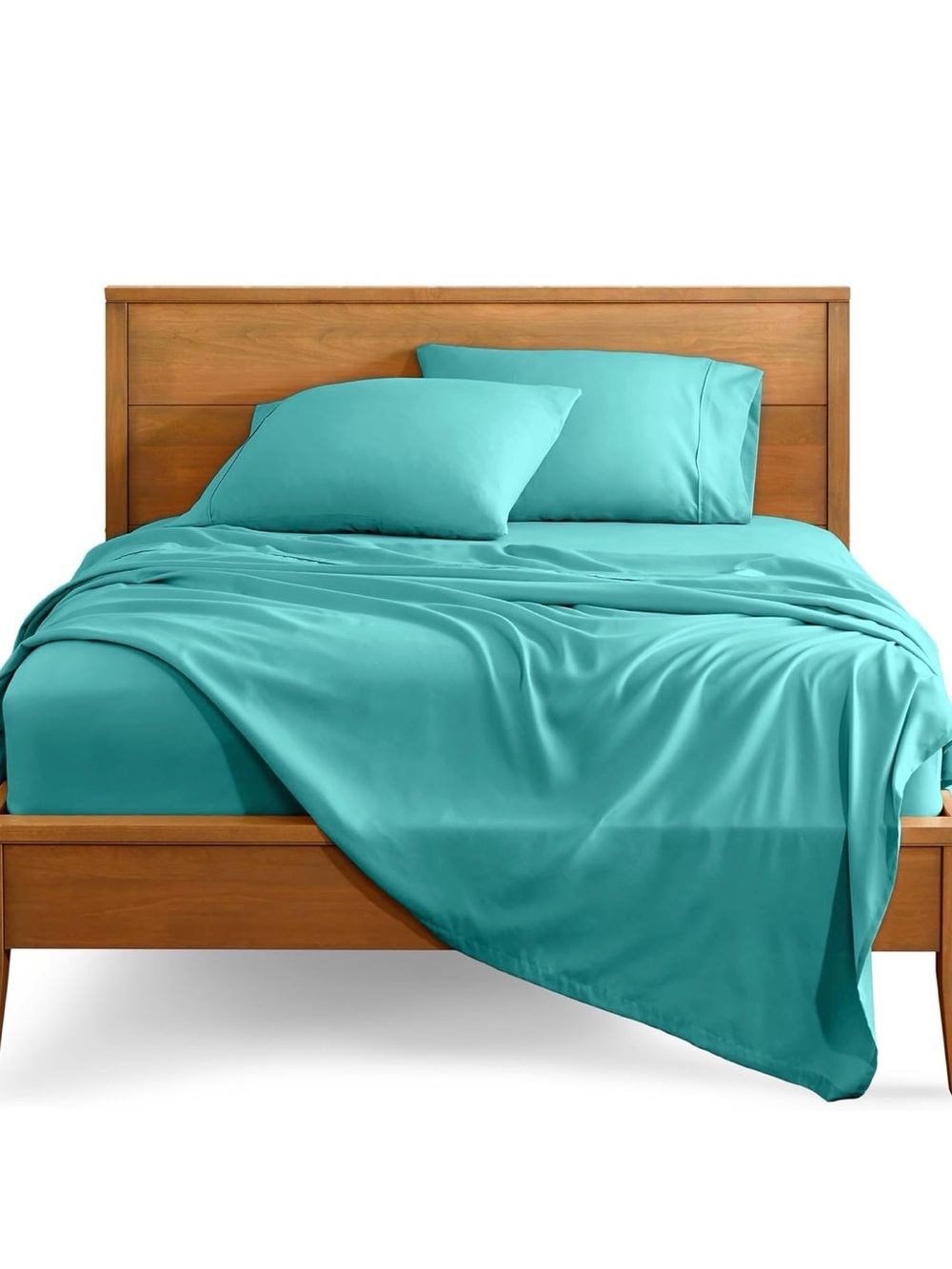 Turquoise Microfiber Bed Sheet Set - Soft, Breathable Bedding